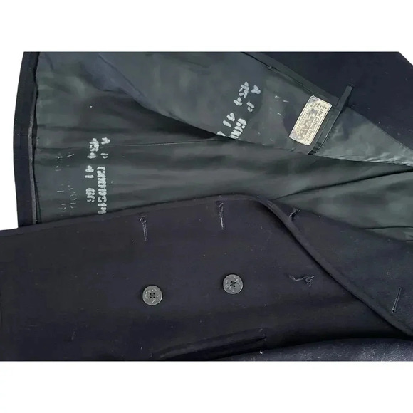 Naval Clothing Factory Blue Collared Heavy Peacoat Blazer Size 38 - Picture 3 of 10